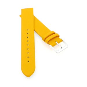 Feines Graf Leder-Uhrenarmband Modell Koppenhagen gelb 18 mm, komp. Skagen