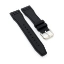 Premium Kautschuk Uhrenarmband Modell Amadeo schwarz 21 mm, kompatibel IWC