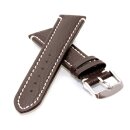 Büffelleder Uhrenarmband Modell Buffalo dunkel-braun 20 mm