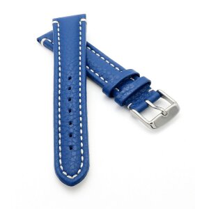 Büffelleder Uhrenarmband Modell Buffalo königs-blau 20 mm