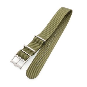 Nato Nylon Uhrenarmband Modell Luxor-S grün-uni 22 mm, komp. Tudor