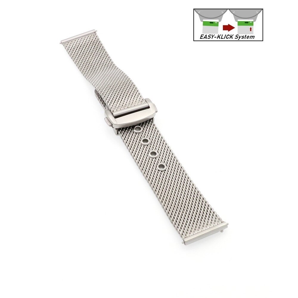 Mesh Uhrenarmband Uhrenarmband 20 Easy-Klick Milanaise-Mesh