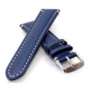 Büffelleder Uhrenarmband Modell Buffalo navy-blau 22 mm