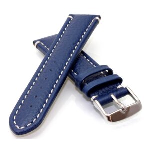 Büffelleder Uhrenarmband Modell Buffalo-XL navy-blau 18 mm