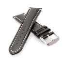 Büffelleder Uhrenarmband Modell Buffalo-XL schwarz...