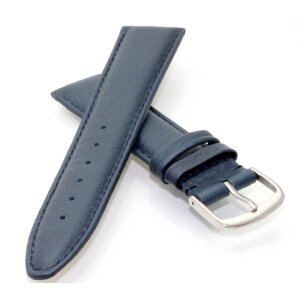 Echt Hirschleder Uhrenarmband Modell Hirsch-73C blau 18 mm