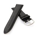 Echt Hirschleder Uhrenarmband Modell Hirsch-73C schwarz 20 mm