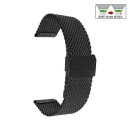 Massives Easy-Klick Edelstahl Milanaise-Mesh Uhrenarmband Modell Utrecht schwarz 24 mm