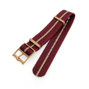 Nato Nylon Uhrenarmband Modell Luxor-B rot-beige 20 mm, komp. Tudor