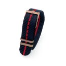 Nato Nylon Uhrenarmband Modell Luxor-B blau-rot 20 mm, komp. Tudor