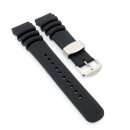 Premium Kautschuk Diver Uhrenarmband Modell Rafting-S schwarz 20 mm, komp. Seiko