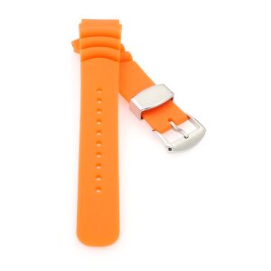 Premium Kautschuk Diver Uhrenarmband Modell Rafting-S orange 22 mm, komp. Seiko
