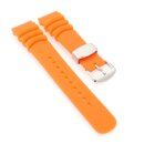 Premium Kautschuk Diver Uhrenarmband Modell Rafting-S orange 22 mm, komp. Seiko