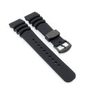 Premium Kautschuk Diver Uhrenarmband Modell Rafting-P schwarz 20 mm, komp. Seiko