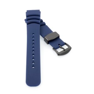 Premium Kautschuk Diver Uhrenarmband Modell Rafting-P blau 20 mm, komp. Seiko