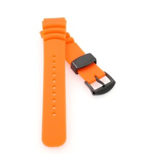 Premium Kautschuk Diver Uhrenarmband Modell Rafting-P orange 20 mm, komp. Seiko