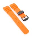 Premium Kautschuk Diver Uhrenarmband Modell Rafting-P orange 20 mm, komp. Seiko