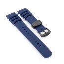 Premium Kautschuk Diver Uhrenarmband Modell Rafting-P blau 22 mm, komp. Seiko
