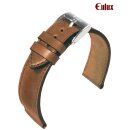 Feines Eulux Uhrenarmband Shell Cordovan Modell Argentina camel-braun 18 mm Handarbeit