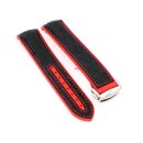 Premium Hybrid Uhrenarmband Modell Inning schwarz-rot 22 mm, komp. Omega