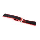 Premium Hybrid Uhrenarmband Modell Inning schwarz-rot 22 mm, komp. Omega