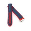 Premium Hybrid Uhrenarmband Modell Inning blau-rot 22 mm,...