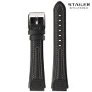 Stailer Rindleder Uhrenarmband Modell Navigator-4971 schwarz-GN 20 mm