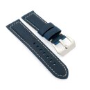 Rindleder Vintage Uhrenband mit Tubes Modell Gusto blau 22 mm komp. Panerai
