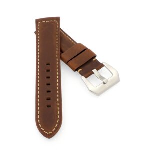 Rindleder Vintage Uhrenband mit Tubes Modell Gusto mocca 26 mm komp. Panerai