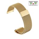 Easy-Klick Milanaise-Mesh Uhrenarmband mit Magnetverschluss Modell Bonn gold 20 mm