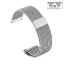 Easy-Klick Milanaise-Mesh Uhrenarmband mit Magnetverschluss Modell Bonn silber 22 mm