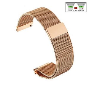 Easy-Klick Milanaise-Mesh Uhrenarmband mit Magnetverschluss Modell Bonn rosegold 22 mm