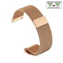 Easy-Klick Milanaise-Mesh Uhrenarmband mit Magnetverschluss Modell Bonn rosegold 22 mm