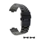 Edelstahl Rundanstoß-Uhrenarmband Modell Imex-Präsident-P schwarz 22 mm, komp. Seiko