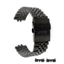 Edelstahl Rundanstoß-Uhrenarmband Modell Imex-Jubilee-P schwarz 20 mm, komp. Seiko