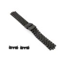 Edelstahl Rundanstoß-Uhrenarmband Modell Imex-Jubilee-P schwarz 22 mm, komp. Seiko