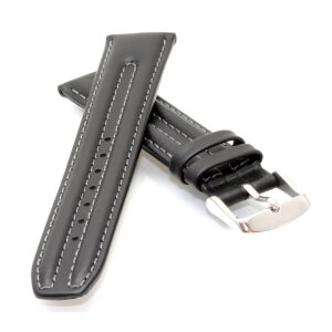 Uhrenarmband Sattelleder Arizona Retro schwarz 18 mm
