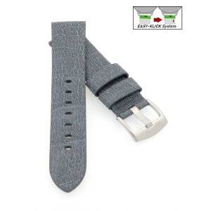 Veganes Easy-Klick Apfel-Faser Uhrenarmband Modell Melano-AF grau 24 mm