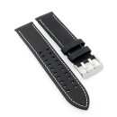 Piero Magli Kalbsleder Uhrenarmband Modell Bonny schwarz-WN 26 mm, Doppeldornschließe