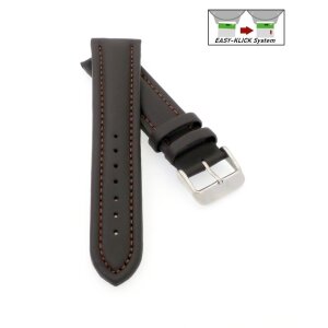 PIERO MAGLI Easy-Klick Kalbsleder Uhrenarmband Modell Bork mocca-TiT 20 mm, wasserfest