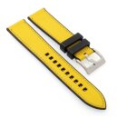 Premium Easy-Klick Fluorkautschuk-Nylon Uhrenarmband Modell Roadster gelb 20 mm