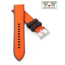 Premium Easy-Klick Fluorkautschuk-Nylon Uhrenarmband Modell Roadster orange-schwarz 22 mm