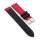 Premium Easy-Klick Fluorkautschuk-Nylon Uhrenarmband Modell Roadster rot-schwarz 22 mm