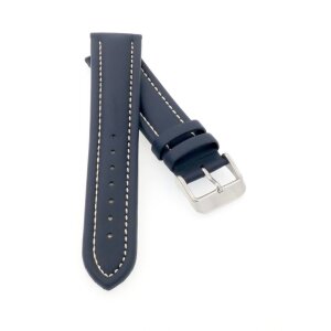 PIERO MAGLI Kalbsleder Uhrenarmband Modell Bork blau-WN 22 mm, wasserfest
