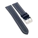 PIERO MAGLI Kalbsleder Uhrenarmband Modell Bork blau-WN 22 mm, wasserfest