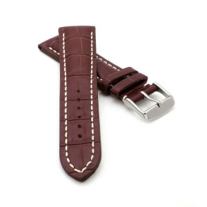 Alligator Uhrenarmband Modell Louisiana-XL mocca-WN 18 mm, extralang