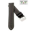 PIERO MAGLI Easy-Klick Kalbsleder Uhrenarmband Modell Bork mocca-WN 18 mm, wasserfest