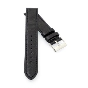 Echt Eidechse Uhrenarmband Modell Sumatra schwarz-TiT 21 mm, Handarbeit