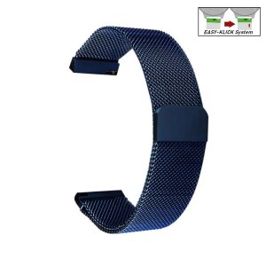 Easy-Klick Milanaise-Mesh Uhrenarmband mit Magnetverschluss Modell Bonn blau 18 mm