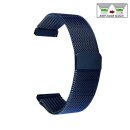 Easy-Klick Milanaise-Mesh Uhrenarmband mit Magnetverschluss Modell Bonn blau 22 mm